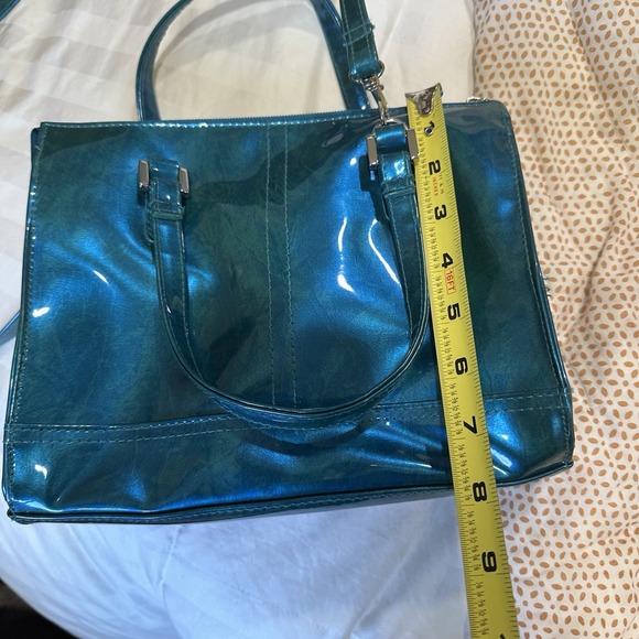 Vintage Shiny Plastic Y2K Style Women's Bag purse strap Turquoise - Picture 9 of 14